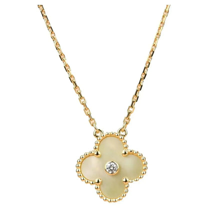 [LUXE]CLOVER 15MM DIAMOND GOLD MOTHER OF PEARL NECKLACE