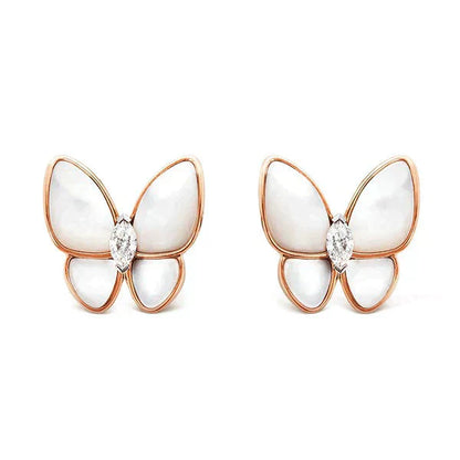 [LUXE]BUTTERFLY MOP DIAMOND EARRINGS