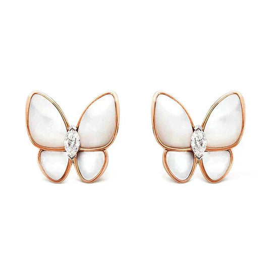 [LUXE]BUTTERFLY MOP DIAMOND EARRINGS