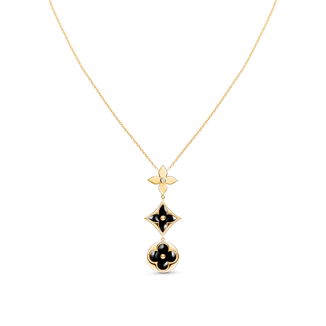 [LUXE]STAR AND SUN ONYX PINK GOLD NECKLACE