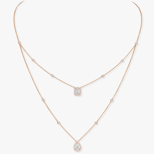 [LUXE]MY TWIN 2 ROW DIAMOND NECKLACE