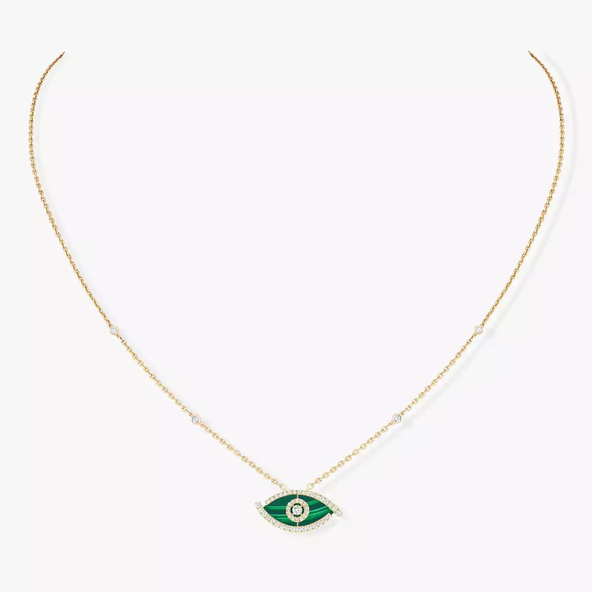 [LUXE]Lucky Eye Diamond Necklace in Rose Gold and Turquoise