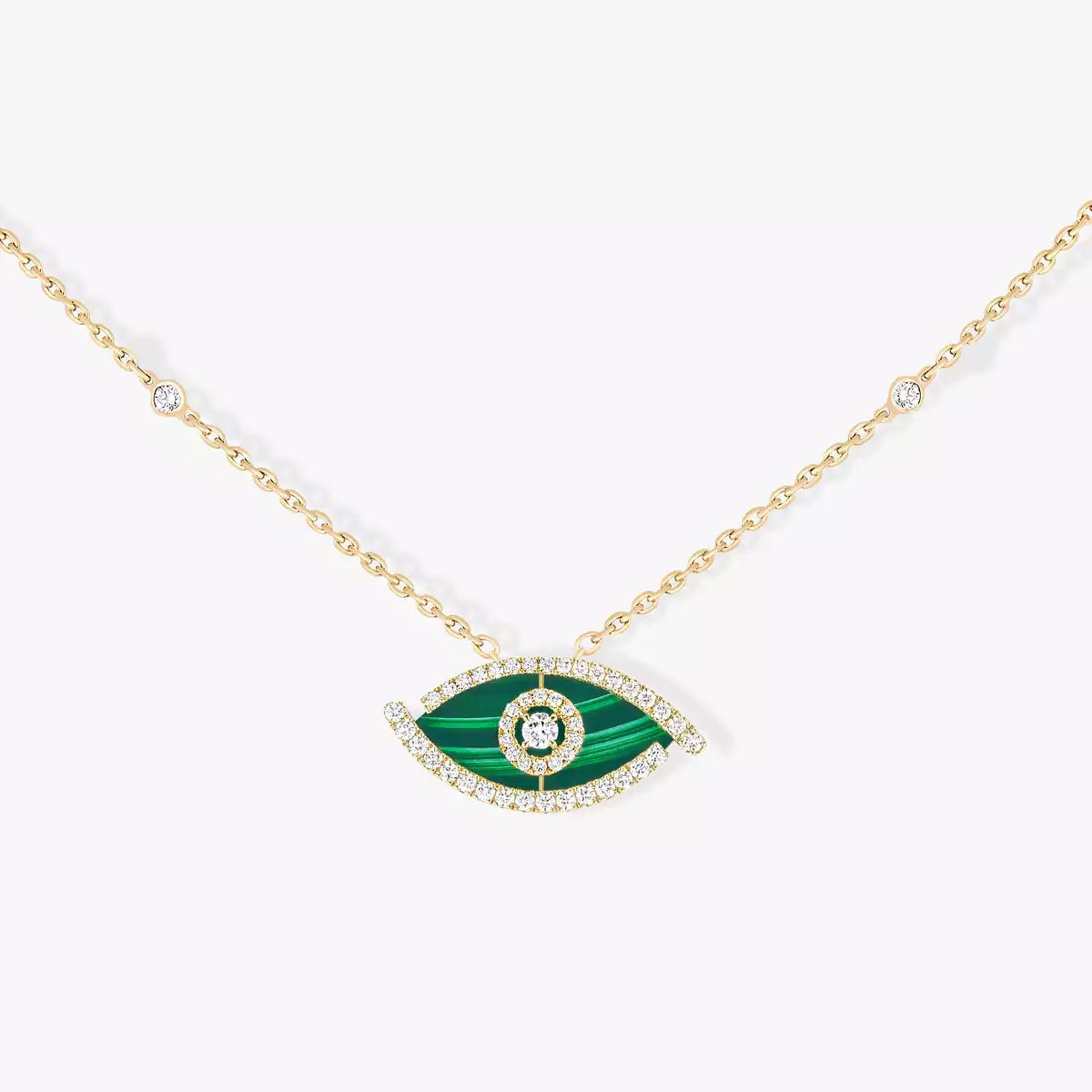 [LUXE]Lucky Eye Diamond Necklace in Rose Gold and Turquoise