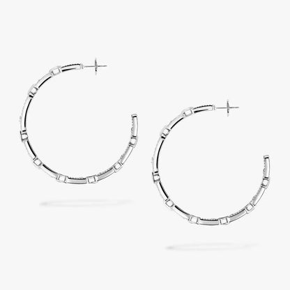 [[LUXE]Move Link Diamond Hoop Earrings