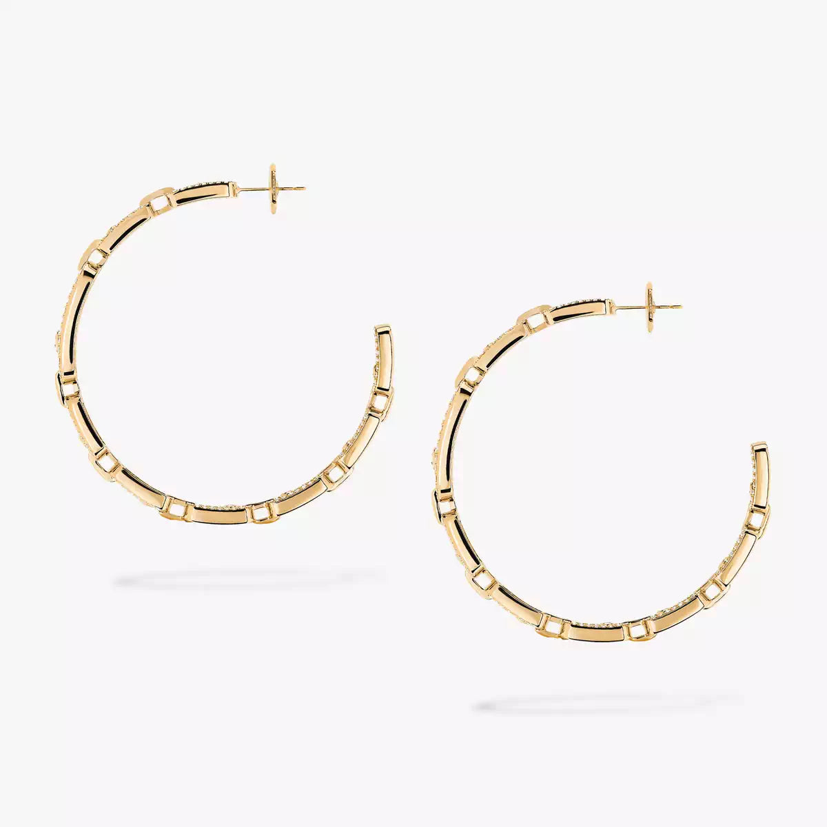 [[LUXE]Move Link Diamond Hoop Earrings