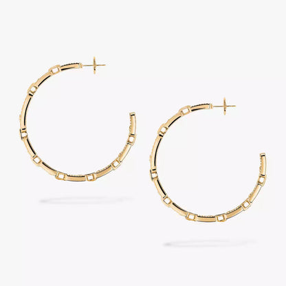 [[LUXE]Move Link Diamond Hoop Earrings