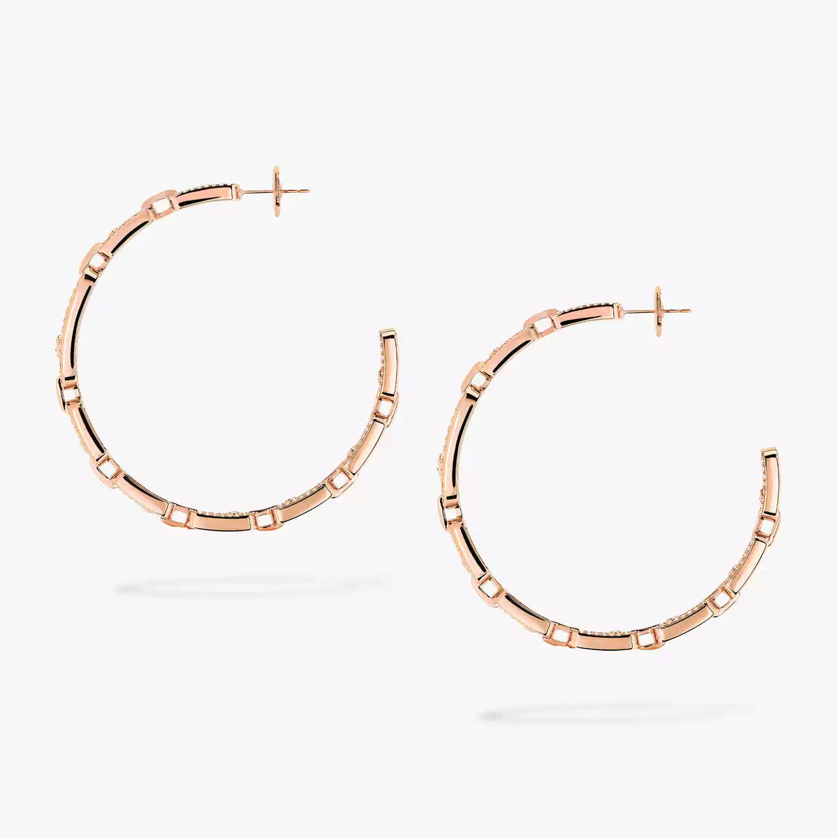 [[LUXE]Move Link Diamond Hoop Earrings