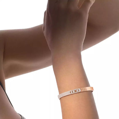 [LUXE]Move Noa Ciselé half pavé bangle