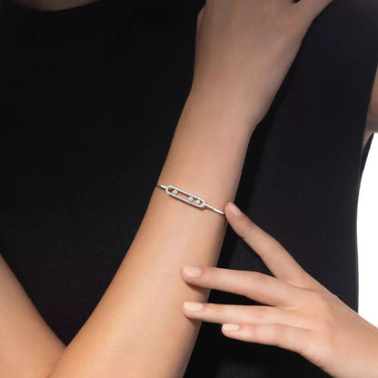 [LUXE]Move Pavé Diamond Bangle Bracelet M