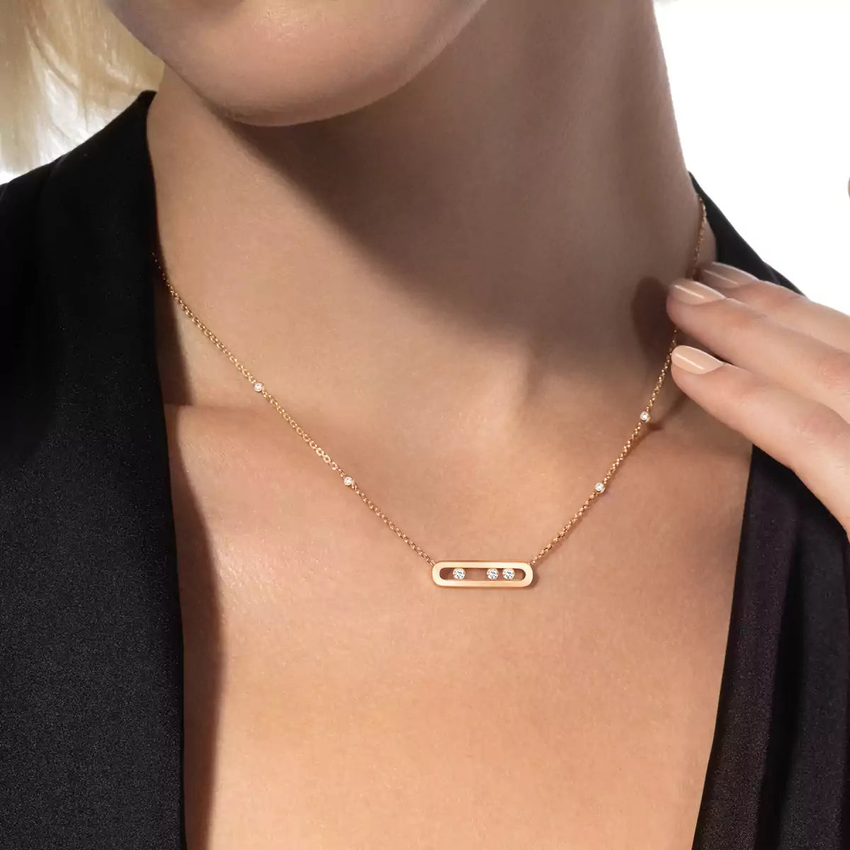 [LUXE] Baby Move Gold Diamond Necklace