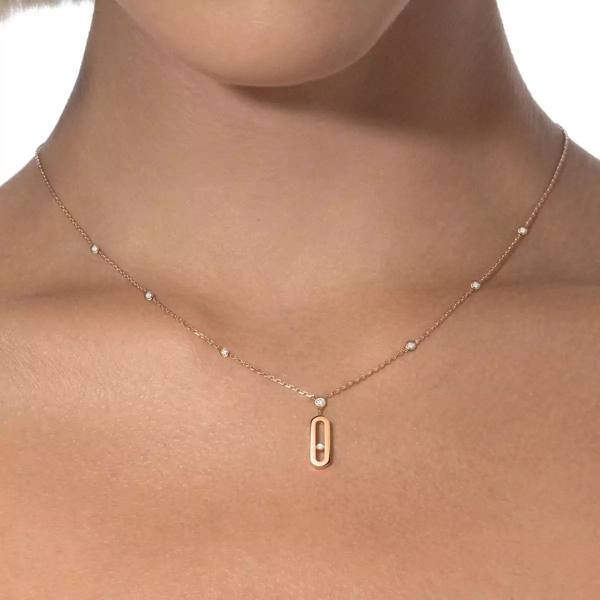 [LUXE] Move Uno Gold Diamond Long Necklace