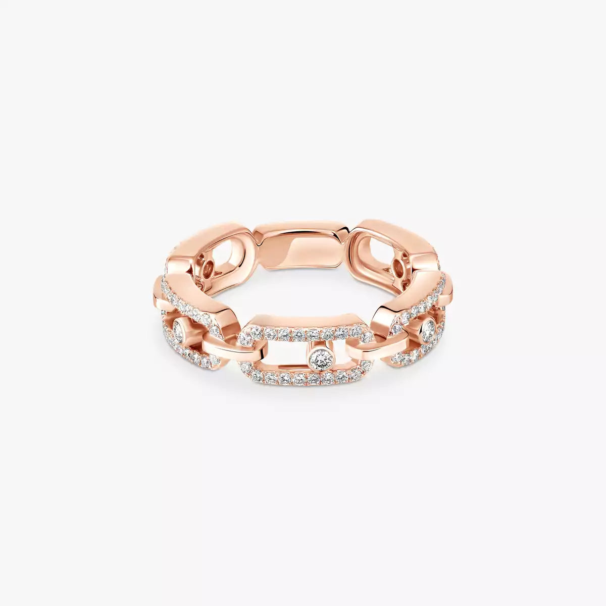 [LUXE]Move Link Pave_-Set Diamond Ring in Gold