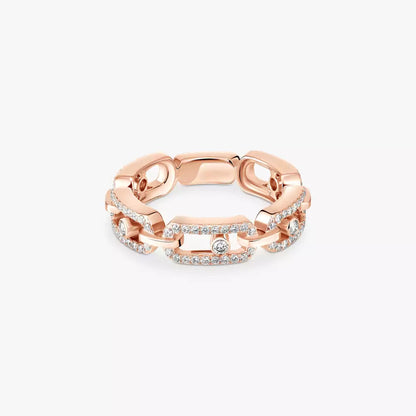 [LUXE]Move Link Pave_-Set Diamond Ring in Gold