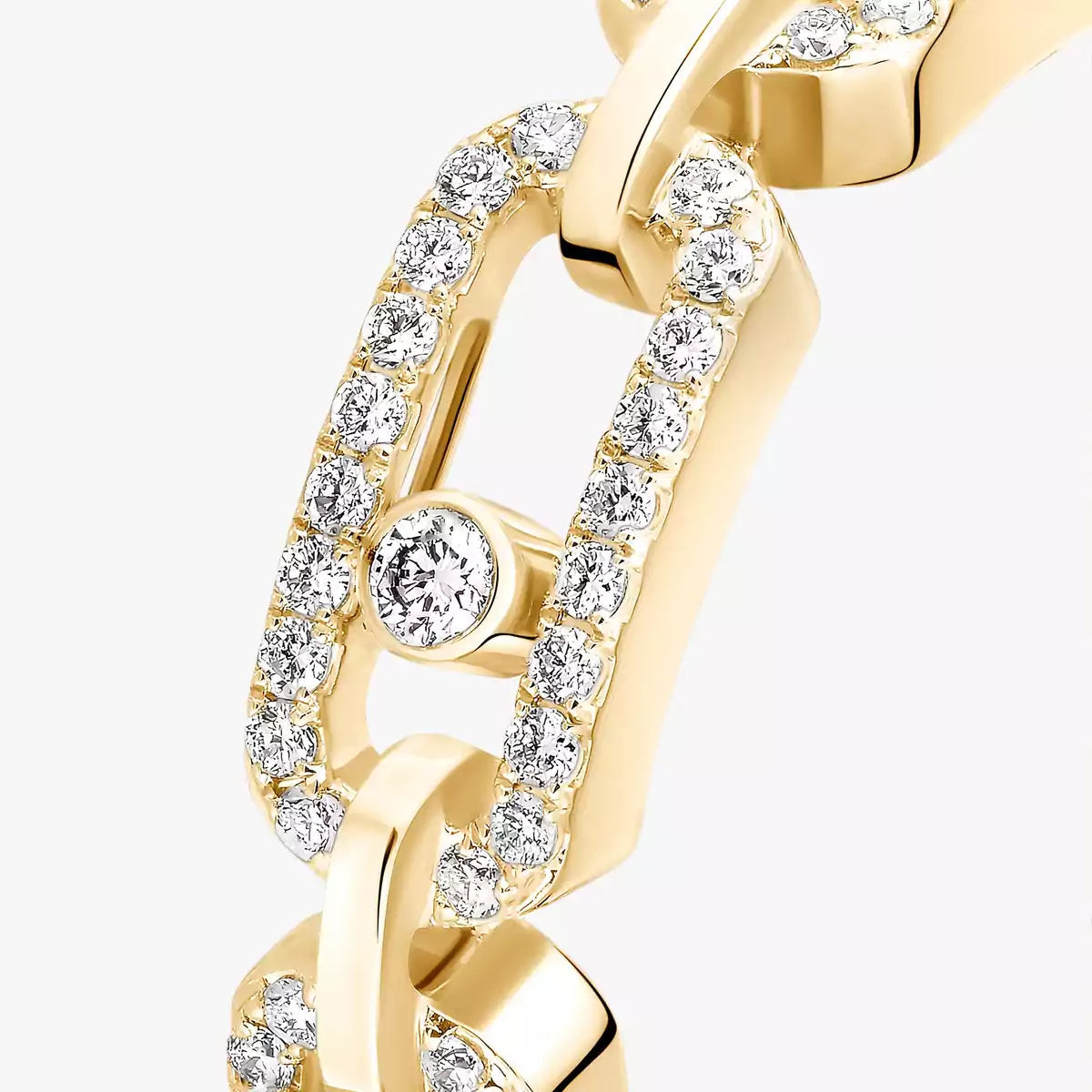 [LUXE]Move Link Pave_-Set Diamond Ring in Gold