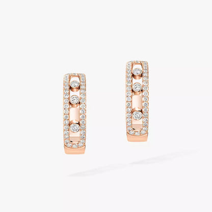 [LUXE]Diamond Pave_ Hoop Earrings Move