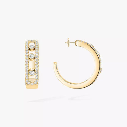 [LUXE]Diamond Pave_ Hoop Earrings Move