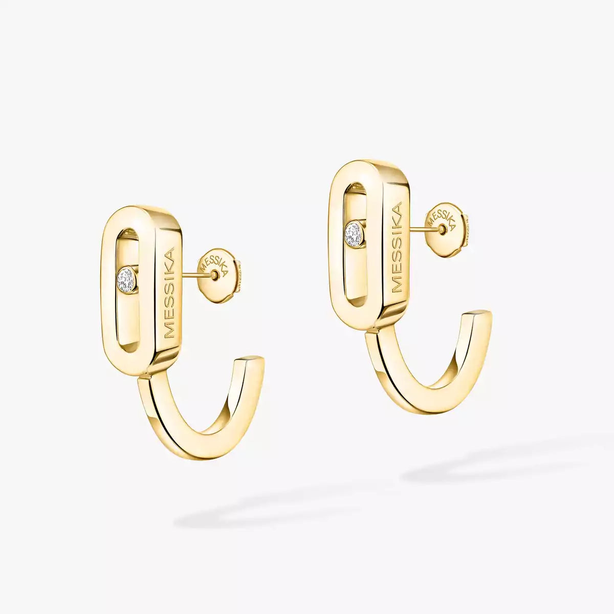 [LUXE]Diamond Mini Hoop Earrings Move Classique