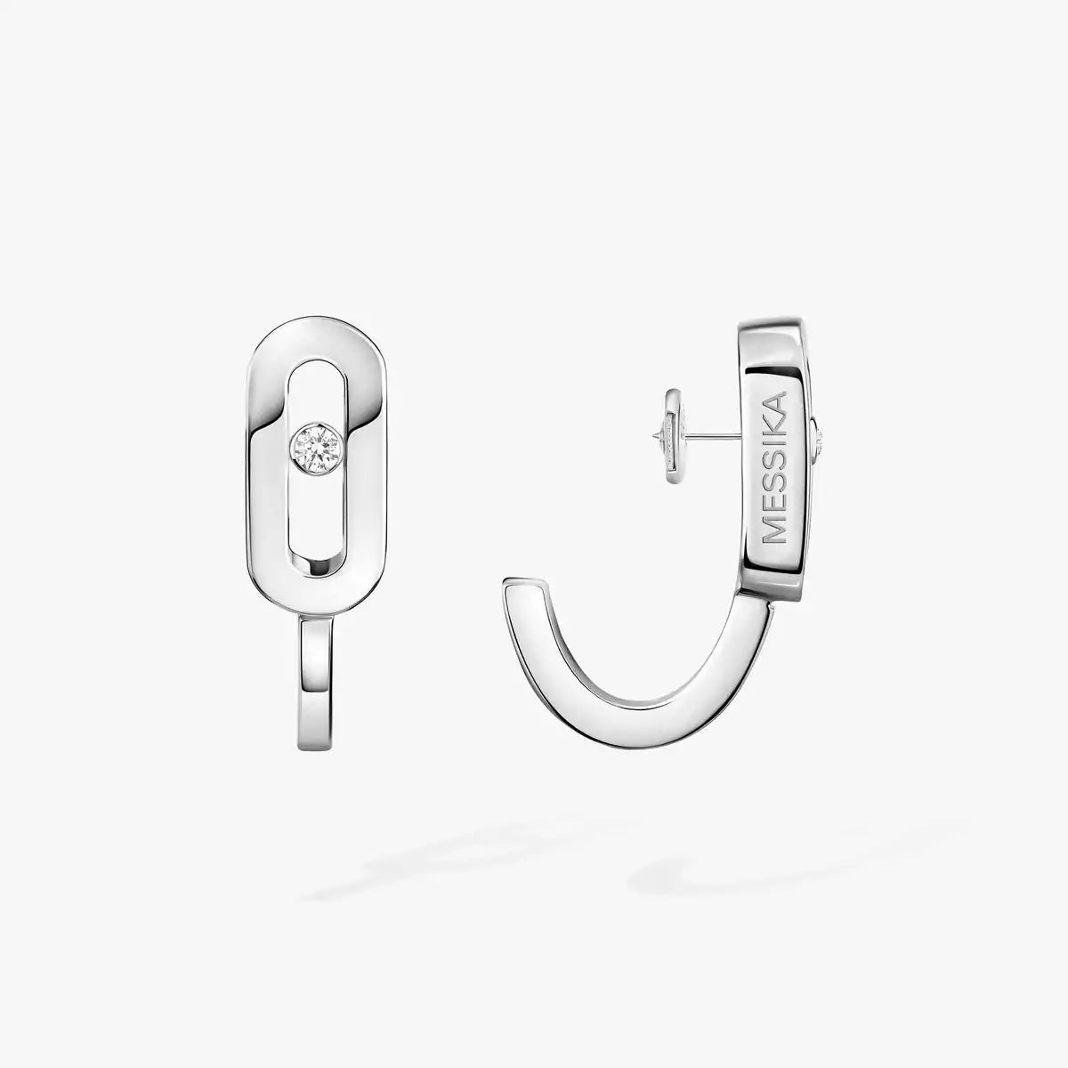 [LUXE]Diamond Mini Hoop Earrings Move Classique