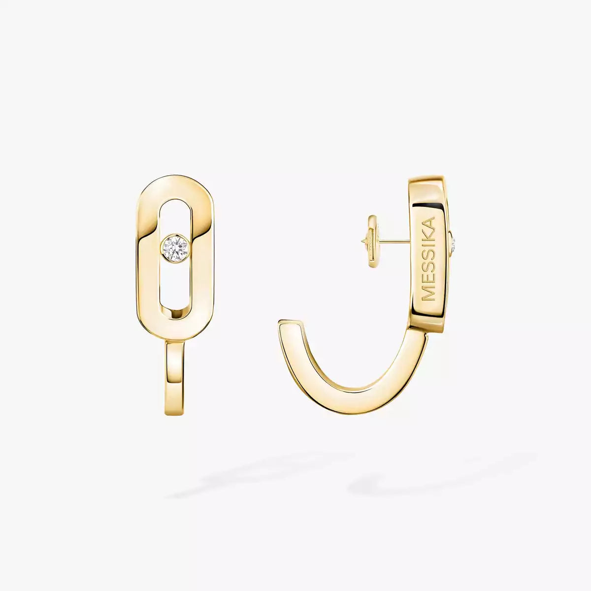 [LUXE]Diamond Mini Hoop Earrings Move Classique