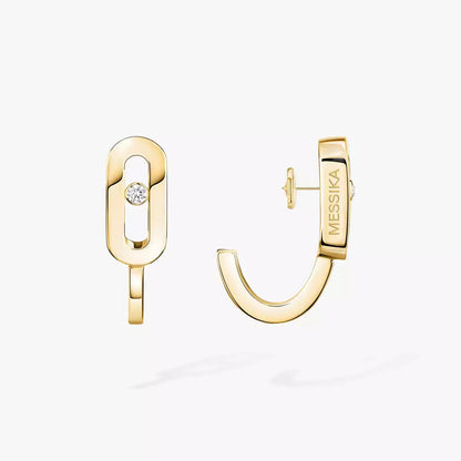 [LUXE]Diamond Mini Hoop Earrings Move Classique