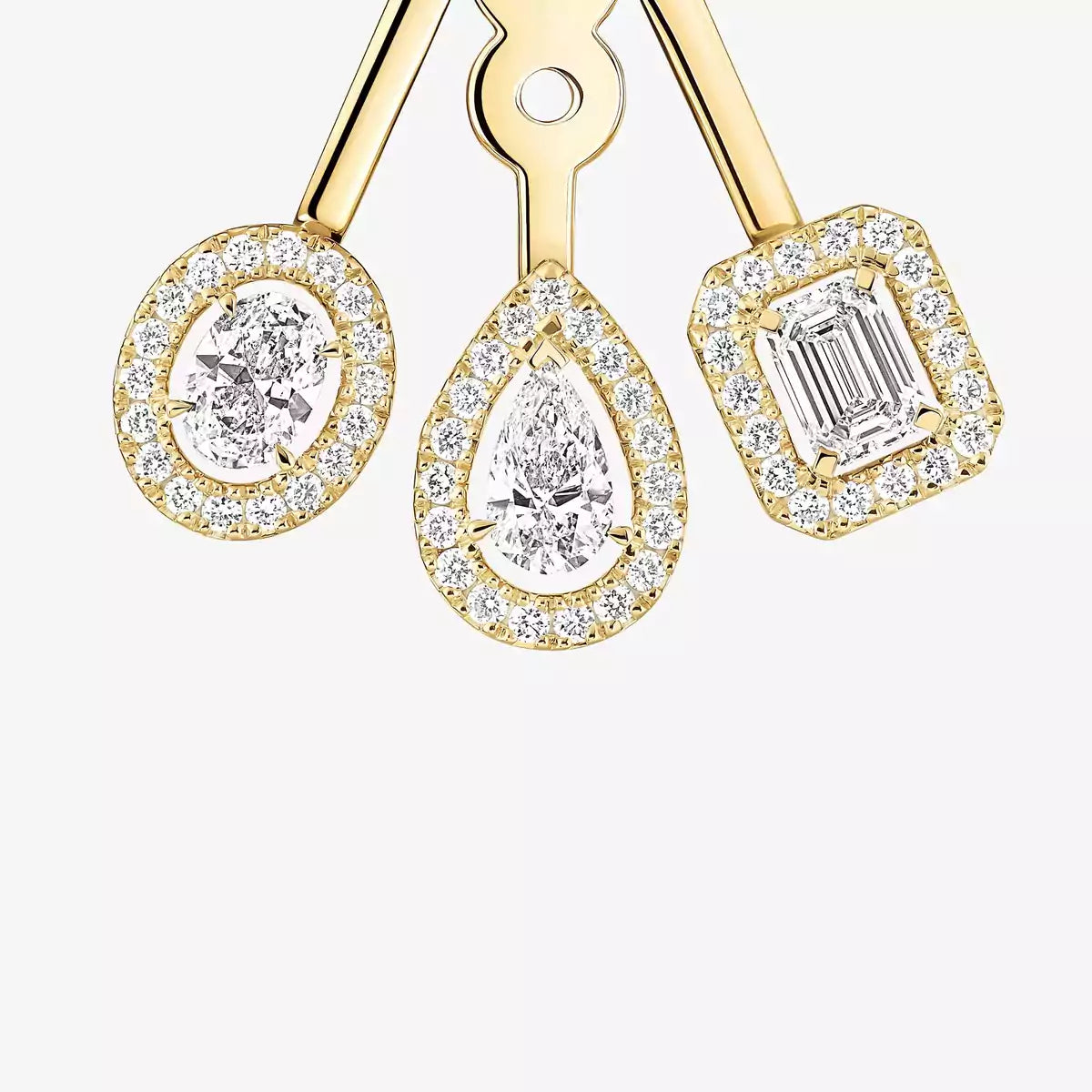 [LUXE] My Twin Trio  Diamond Earrings