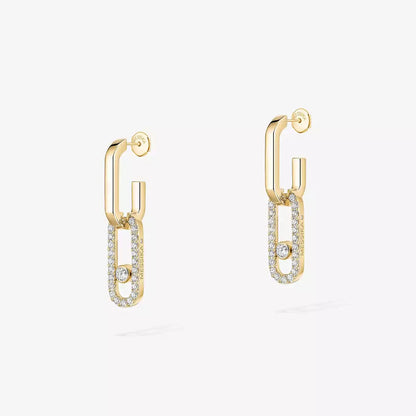 [LUXE]Move Link Diamond Earrings