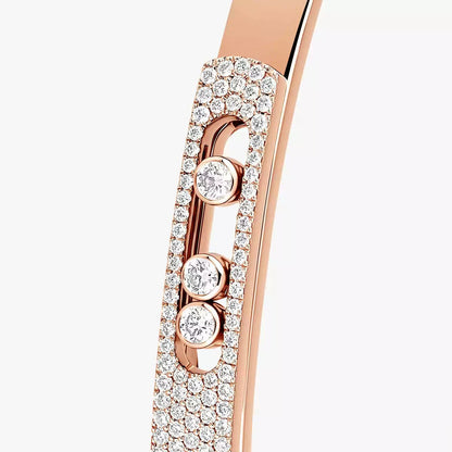 [LUXE]Move Noa Rose Gold Pavé Diamond Bangle Bracelet