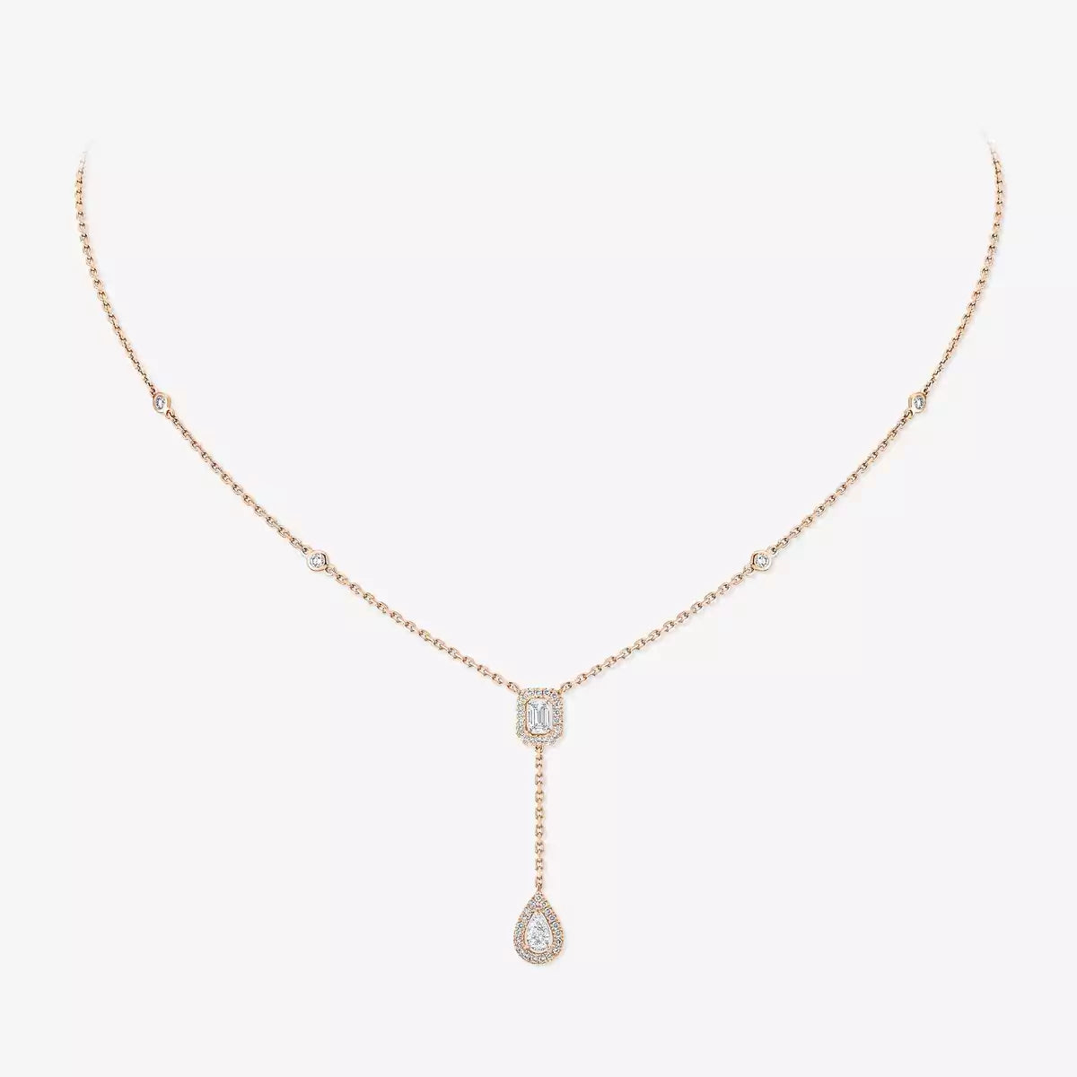 [LUXE]Gold Diamond Tie Necklace