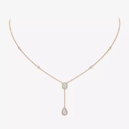 [LUXE]Gold Diamond Tie Necklace