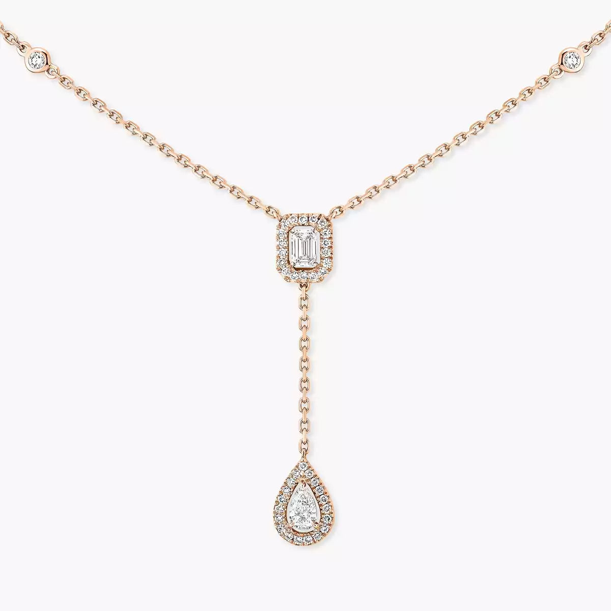[LUXE]Gold Diamond Tie Necklace