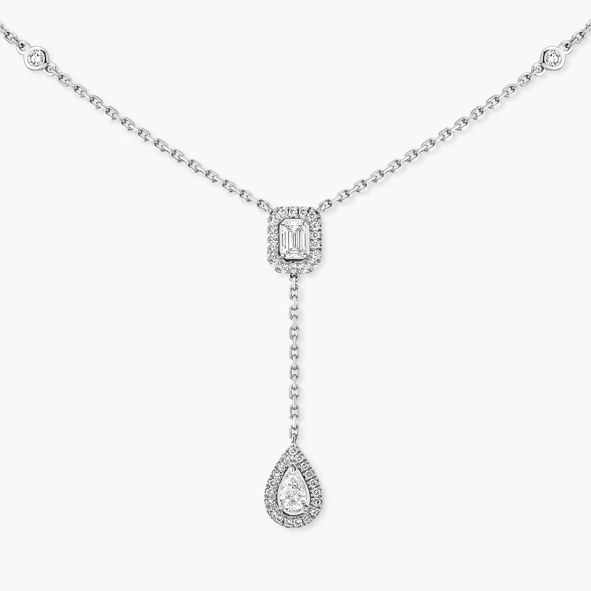 [LUXE]Gold Diamond Tie Necklace