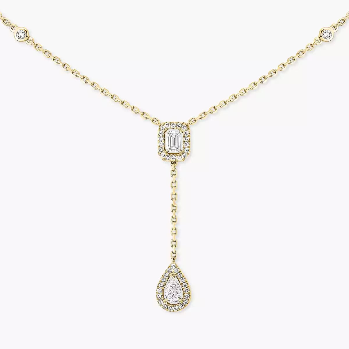 [LUXE]Gold Diamond Tie Necklace