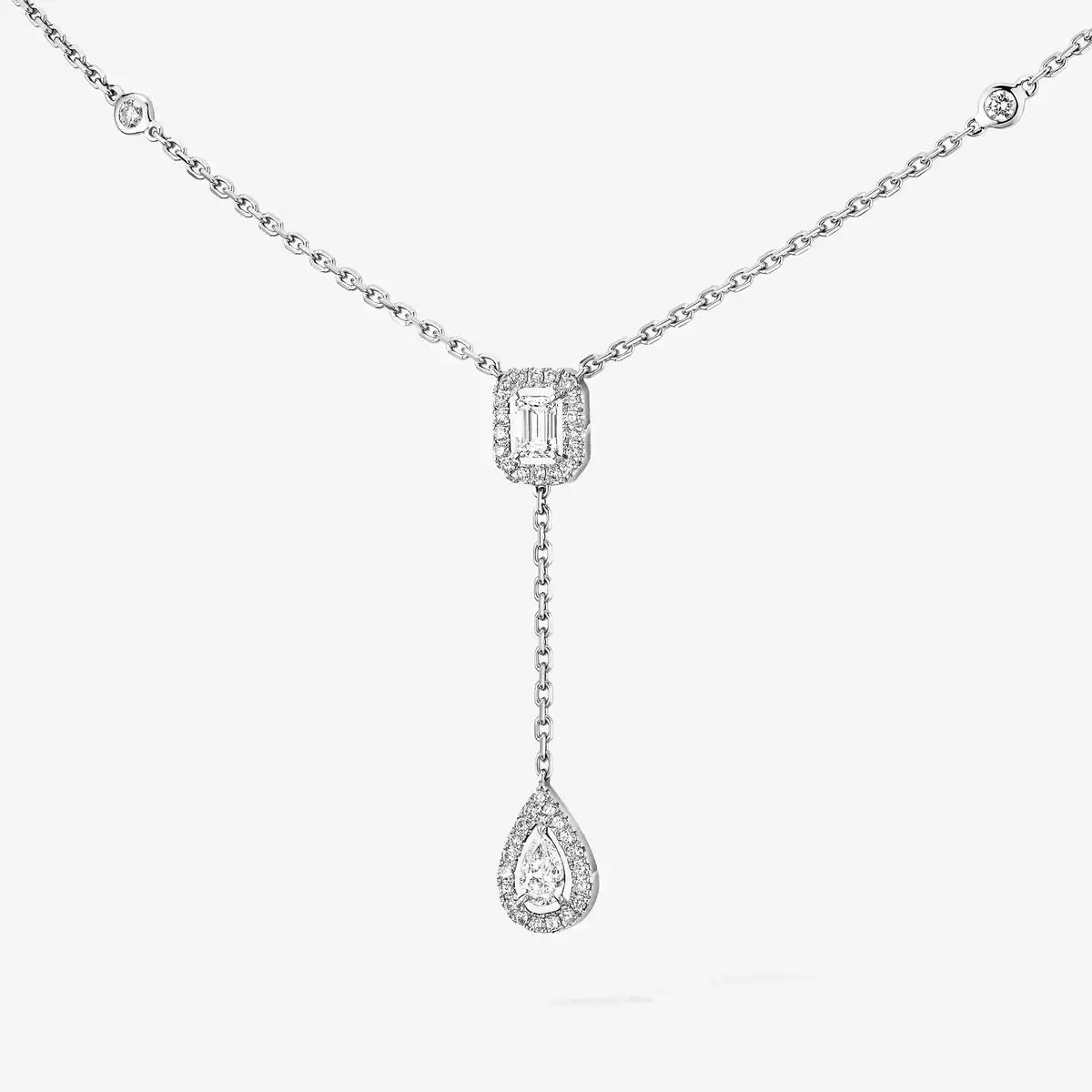 [LUXE]Gold Diamond Tie Necklace