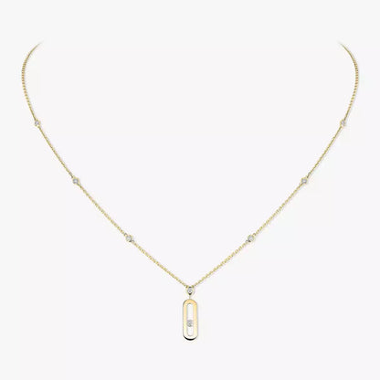 [LUXE] Move Uno Gold Diamond Long Necklace