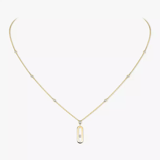 [LUXE] Move Uno Gold Diamond Long Necklace