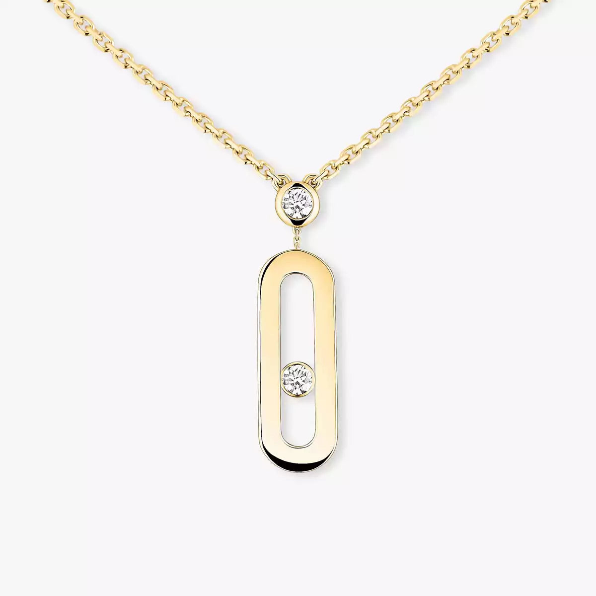 [LUXE] Move Uno Gold Diamond Long Necklace