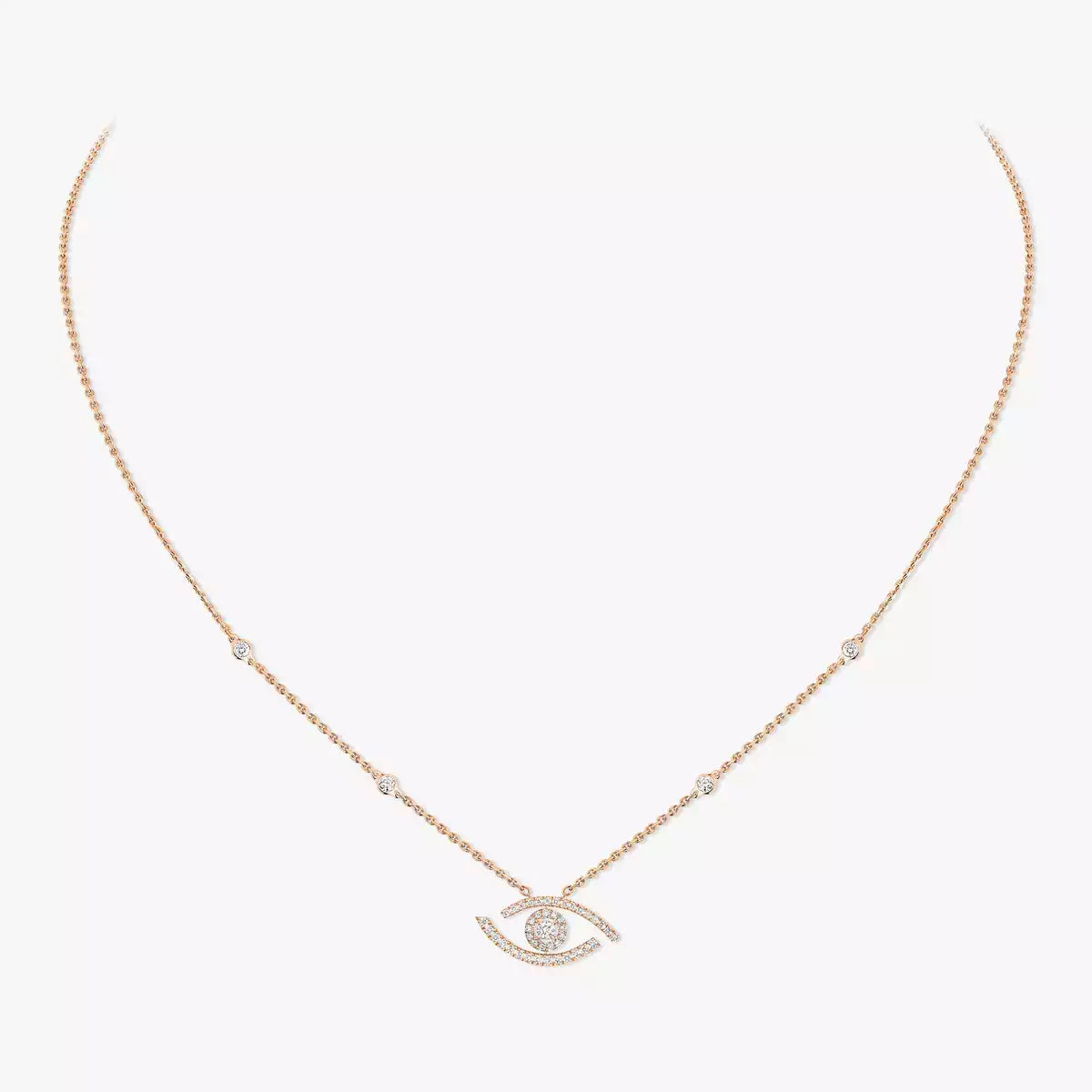 [LUXE]Pave_ Diamond Necklace Lucky Eye