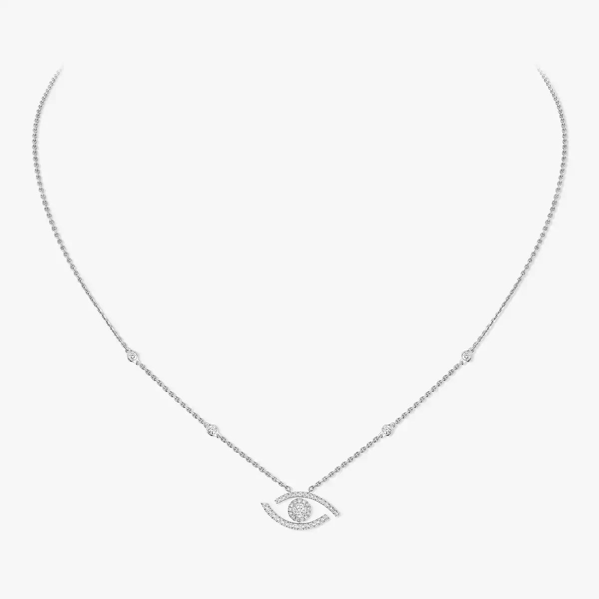 [LUXE]Pave_ Diamond Necklace Lucky Eye