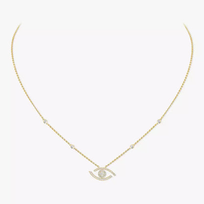 [LUXE]Pave_ Diamond Necklace Lucky Eye