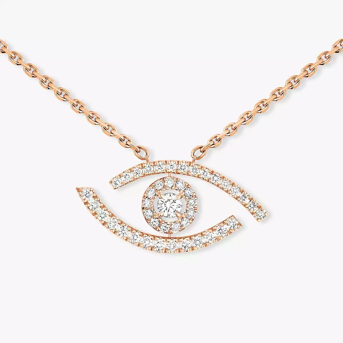[LUXE]Pave_ Diamond Necklace Lucky Eye