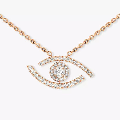 [LUXE]Pave_ Diamond Necklace Lucky Eye