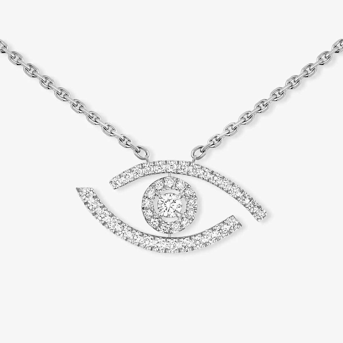 [LUXE]Pave_ Diamond Necklace Lucky Eye