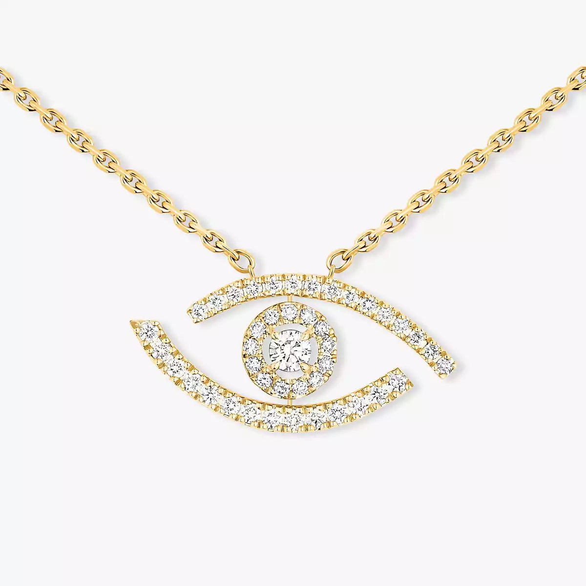 [LUXE]Pave_ Diamond Necklace Lucky Eye