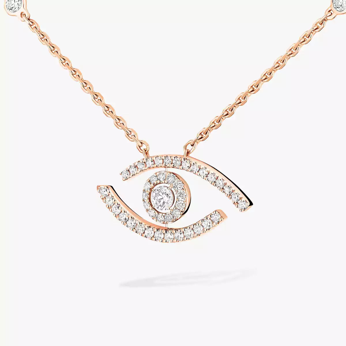 [LUXE]Pave_ Diamond Necklace Lucky Eye