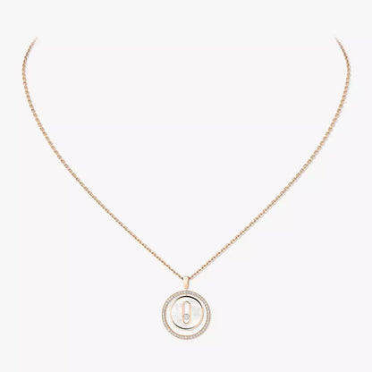 [LUXE]Lucky Move Diamond Necklace in Rose Gold and White Mother-of-Pearl