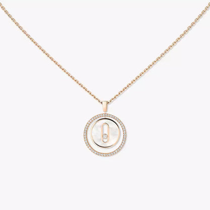 [LUXE]Lucky Move Diamond Necklace in Rose Gold and White Mother-of-Pearl