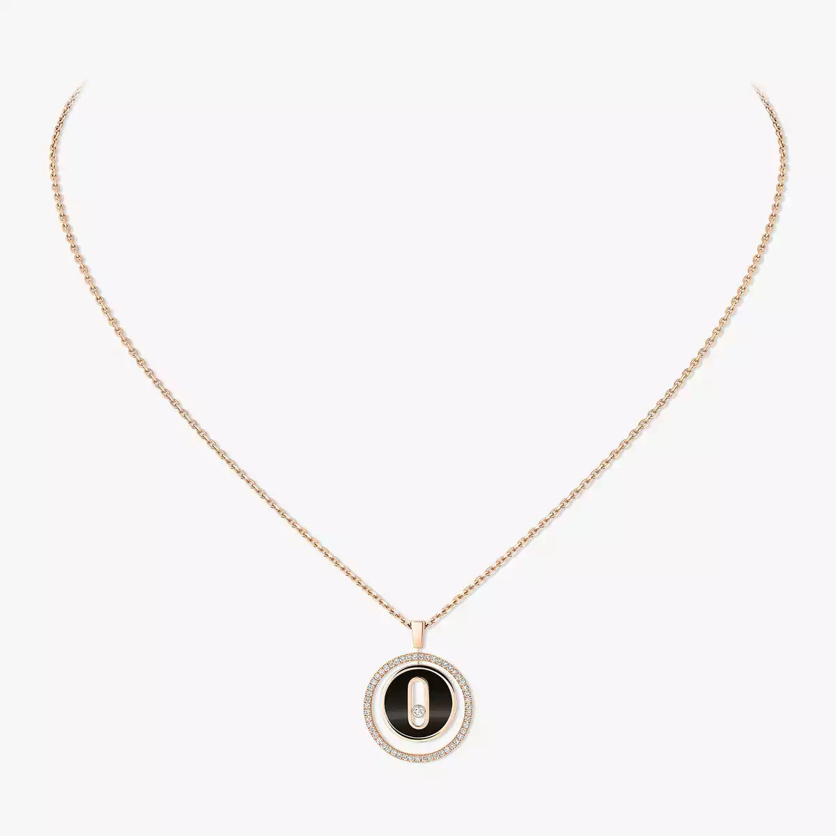 [LUXE]Lucky Move Diamond Necklace in Rose Gold and White Mother-of-Pearl