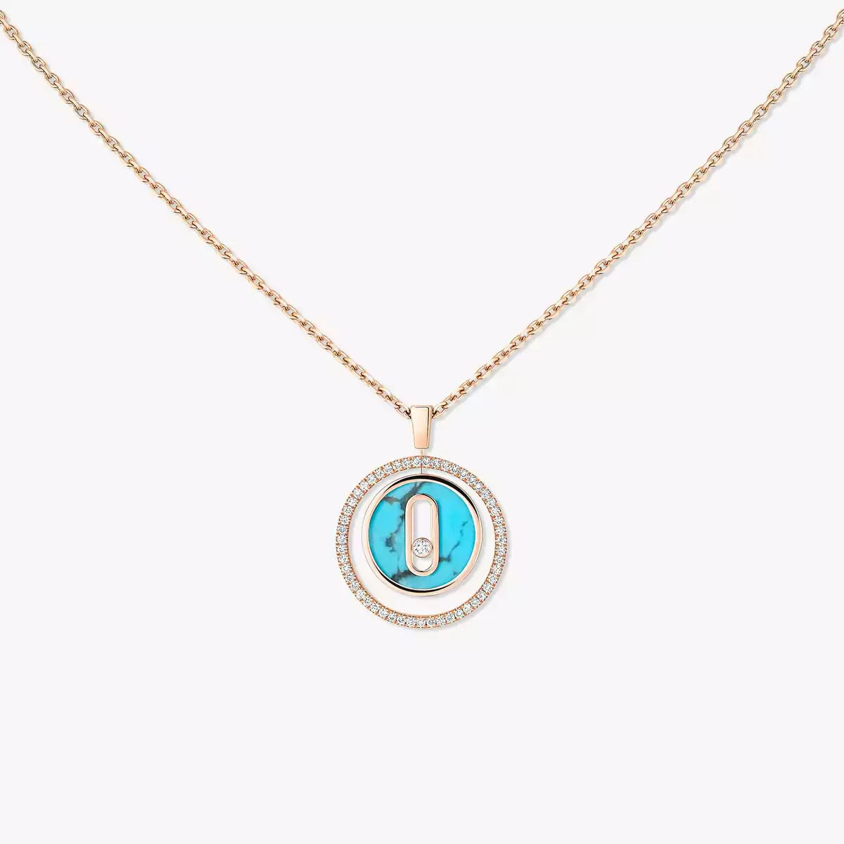 [LUXE]Lucky Move Diamond Necklace in Rose Gold and White Mother-of-Pearl