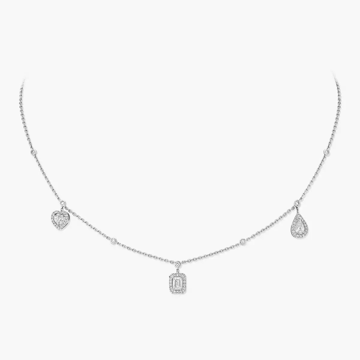 [LUXE]My Twin Diamond Necklace in Silver