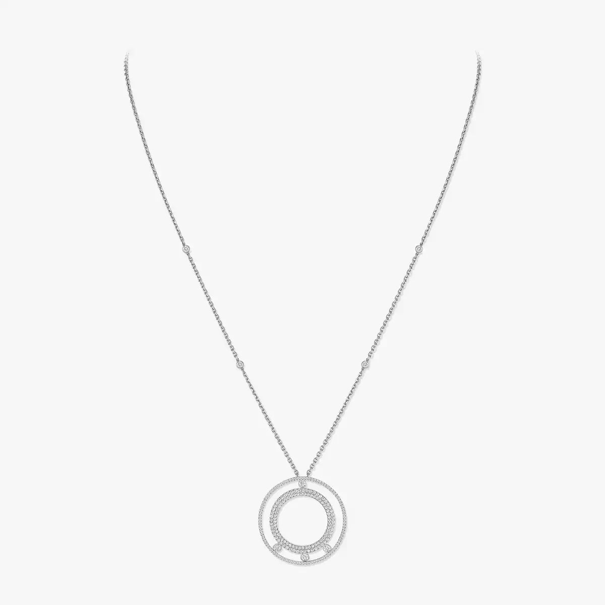 [LUXE]Move Romane Long Pave_-Set Diamond Necklace